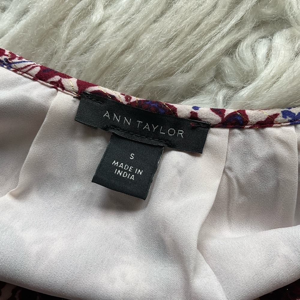 Ann Taylor Shimmer Floral Midi Flare Dress - Picture 3 of 5